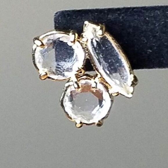 Kate Spade 3 Stone 14K Gold Filed Studs - Picture 3 of 9